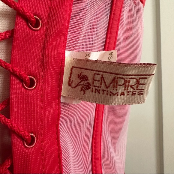 EMPIRE Intimates Red Satin Jacquard Corset Top Lingerie Victorian Edwardian 40 - Picture 13 of 16